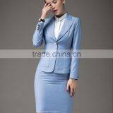 Juqian Suits Simple Pattern Blue Women Office Uniform Design Women's Elegant Dress Suit thumbnail-6