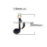 Zinc Based Alloy Music Charms Musical Note Gold Plated Black Enamel thumbnail-2