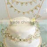 JUST MARRIED CAKE BUNTING TOPPER IVORY VINTAGE LACE SHABBY CHIC RUSTIC WEDDING thumbnail-1