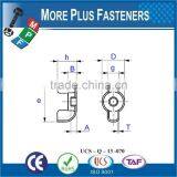 Made in Taiwan Brass Plated Coarse Thread Zinc Plating Steel Stamped Wing Nut thumbnail-1