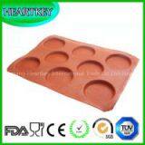 Silform 8 Compartment Round Hamburger Baguette Baking Mold thumbnail-1
