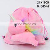 Unicorn Cute Putting Things Cartoon Anime Plush Drawstring Bag thumbnail-2