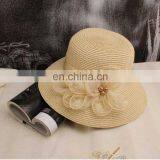 Dome Sunshade Hat Fashion Flower Yarn Straw Hat thumbnail-3