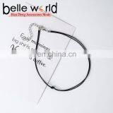 Fashion Simple Chocker Necklaces Black Leather Knot Thin Choker Necklace thumbnail-4