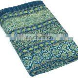 Gold Supplier Beautiful Hot Selling Indigo Print Vegetable Dye Ajrakh Kantha Throw thumbnail-1