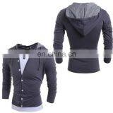 New Fashion Mens V Neck Long Sleeve Slim Fit Hooded Casual T-Shirt Tops Tee Shirts thumbnail-4