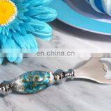 Stunning Murano Art Silver and Teal Bottle Opener thumbnail-1