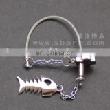 Promotional Metal Fish Steel Wire Rope Key Chain