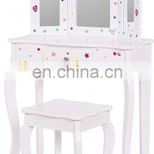 Kids Vanity Table With Chair And Mirror thumbnail-3