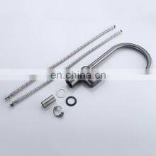 Hot and Cold Kitchen Faucet Mixer Gun Metal Stainless Steel Single Handle Kitchen Faucet thumbnail-5