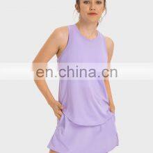 Custom Logo With Shorts Mini Skirt Match Sleeveless Tank Top Tennis Golf Baseball Sportswear Suit Set Women Outdoor Gyn Fitness thumbnail-4