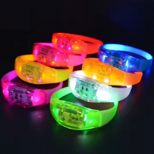Customizable Event Light-Up Silicone Sound Activated LED Bracelet Features LED Flashing for Concert Parties Christmas Halloween thumbnail-2