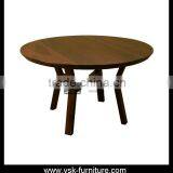 DT-075 Round Wooden 4 Seater Dining Table Designs thumbnail-1