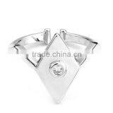 Simple Gold Jewelry Designs Wholesale Rhombic Adjustable Rhinestone Rings thumbnail-2