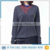 Cashmere Women Knitting Patterns Bat Sleeve Sweater for Ladies thumbnail-1