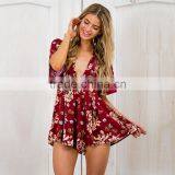 New Styles Womans Retro Printing Jumpsuit Playsuit Women Summer Beach Apparel Designer One Piece Party Dress Quality Choice thumbnail-3