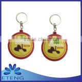 HOT Sale custom made logo rubber name keychains with your own design