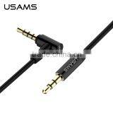 USAMS With Mic Audio Cable for Universal Mobile Phone Headphone 3.5mm Stereo Audio Curved Cable 1M Male to Male Cable MT-5774 thumbnail-4