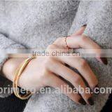 Latest Designs Women's Wave Finger Rings for Girls 18K Rose Gold Plated Stainless Steel Jewellery/Jewelry thumbnail-2