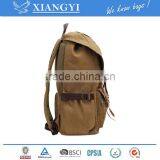 Vintage Men's Military Canvas Leather Travel Backpack Hiking Rucksack School Bag New Design in 2016 thumbnail-3