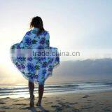 1500mm diameter Round Beach Turkish Towel with white cotton tassel wholesale price