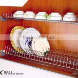 Two-layer Chrome Kitchen Cabinet Dish Rack thumbnail-1