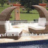 Cheap Pool Furniture pe Rattan Sofa Bed
