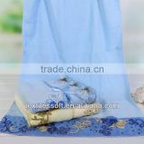 zero twist cotton yarn palin solid color embroidery with lace high quality promotion towel set