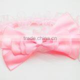 Satin Layered Bow Lace Headband for Baby,cheap Handmade Soft Headbands thumbnail-4