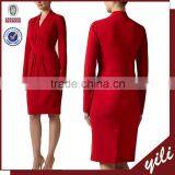 100% Wool V-Neck Cherry Gathered Front Wool Pregnant Women Wedding Dresses 2014 thumbnail-1