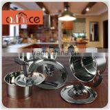 Korean Style 3pcs Induction Stainless Steel Cooking Pot Set With Double Bottom