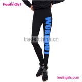 Accept OEM Print Letters Black Work Out Tights Legging