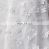 Gorgeous garment lace chiffon 3D rose flower embroidery lace fabric for dress