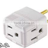 UL CUL ac 3 Outlet Adapter 2 Prong 3 Way Tap thumbnail-2