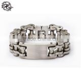 Wholesale matte silver 22mm stainless steel mens thick motorcycle chain id bracelet