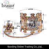 Luxury Fashion Jewellry Golden Alloy Flower Rings and Bangle Fashion Jewelry for Wedding and Party Indian Jewelry thumbnail-6