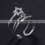 Synthetic Blue Gemstone Setting Open Ring New Design Ladies Finger Ring thumbnail-2