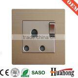 Aluminium 13A Wall Socket With Switch and Neon for Hotel and Villa thumbnail-3