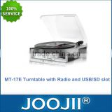 Three-Speed Portable Vinyl Turntable Turntable With Radio And USB/SD Slot
