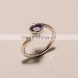 R0061-925 SOLID STERLING SILVER AMETHYST GEMSTONE FINE SOLITAIRE LIGHT RING 3.43