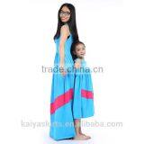 2016 Kids Boutique Clothes Cotton Long Designer One Piece Mommy and me Maxi Dress thumbnail-6