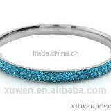 Sapphire Crystal 316l Stainless Steel Metal Bangle Set