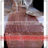 Metallic Peach Sequin Table Runners for Wedding Decoration thumbnail-2
