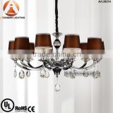 10 Light Chinese Antique Chandelier with Clear Crystal