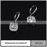 Square Diamond Earring /hot Selling Earring /925 Silver Earring thumbnail-1