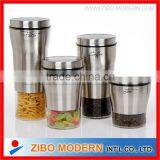 Glass Storage Jar With Metal Coat thumbnail-1