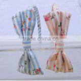 Fashion Stripe and Floral Printed Fabric Bow Hairbands thumbnail-1
