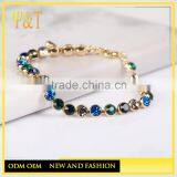 Factory Price 925 Sterling Silver Custom Lettering Jewerly Rose Gold Plating Inlaid Green Zirconia Adustable Bracelet thumbnail-1