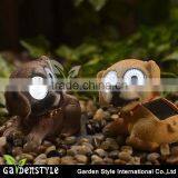 Customized Cute Dog Polyresin Statue White Led Garden Solar Light Outdoor