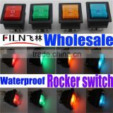 New style 12V 24V 110V 250V Green blue yellow red ,50 pcs per box, KCD4, waterproof electrical rocker switch